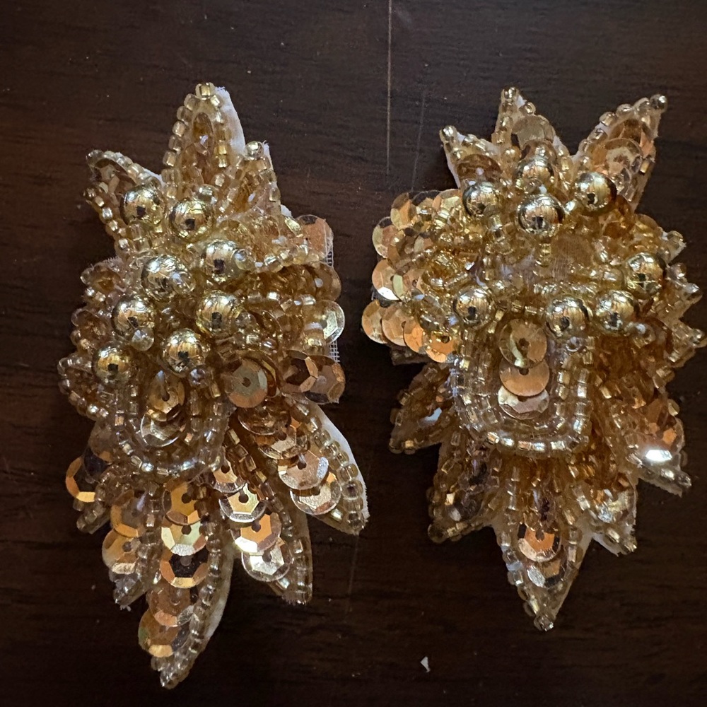 Gold Sequin Cluster Earrings